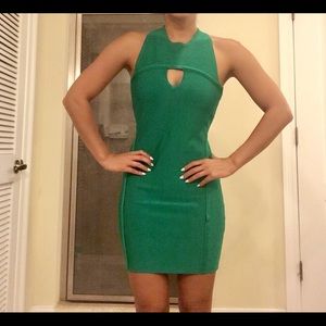 Green bandage dress from Bebe.